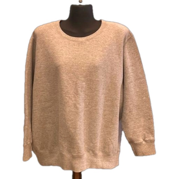 NWOT 3X Just My Size THICK gray long sleeve crew neck sweatshirt - Picture 1 of 15